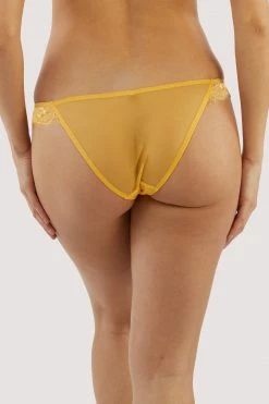 Playful Promises New In Ziggy Mango Lace And Spotted Mesh Brief