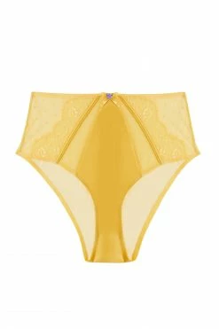 Playful Promises Ziggy Mango Lace And Spotted Mesh High Waisted Brief New In