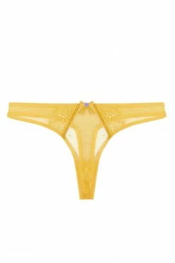 Playful Promises Ziggy Mango Lace And Spotted Mesh Thong New In