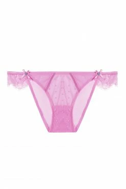 Playful Promises New In Ziggy Pink Lace And Spotted Mesh Brief