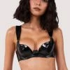 Hustler New In Maxine Black PVC Plunge Bra