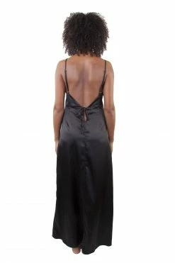 Playful Promises Nightwear Reina Black Satin Chemise