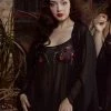 Bettie Page Lingerie Nightwear Embroidered Tassel Kimono