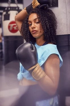 Wolf & Whistle Cotton Knot Front Vest Blue Curve Activewear